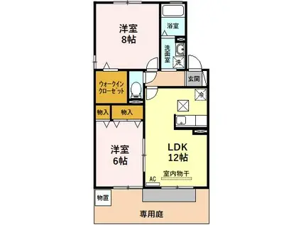 HEIM LILIE(2LDK/1階)の間取り写真