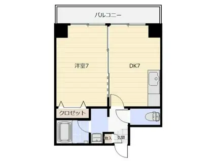 ハイフィールド88(1DK/5階)の間取り写真