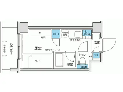 キャンパスヴィレッジ京都西京極(1K/3階)の間取り写真