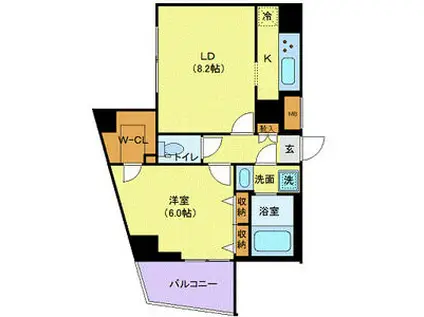 ディアレイシャス落合南長崎(1LDK/6階)の間取り写真