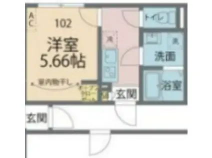 カインドネス武蔵浦和II(1K/1階)の間取り写真