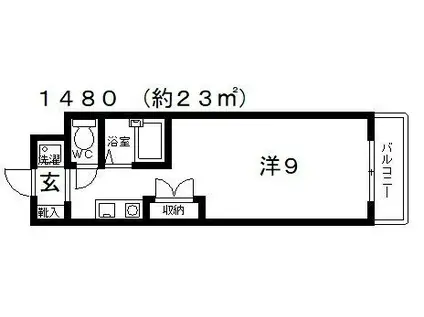 レーベンスラウム25(1K/3階)の間取り写真