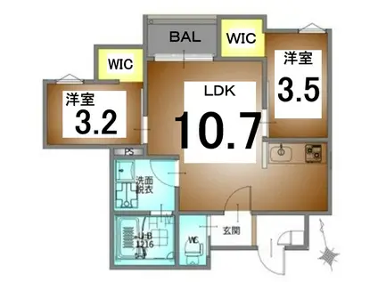 REGALEST VERDE(2LDK/3階)の間取り写真
