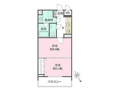 SILVERADO SHIBASAKICHO(2K/2階)の間取り写真