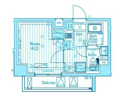 吉野町マンションII(1K/5階)の間取り写真