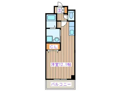 ウィング遊(ワンルーム/1階)の間取り写真