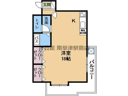 メゾン寿(ワンルーム/4階)の間取り写真