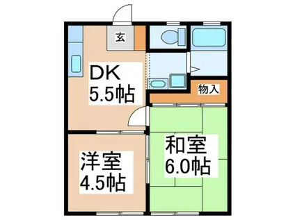 サンハイツ(2DK/2階)の間取り写真