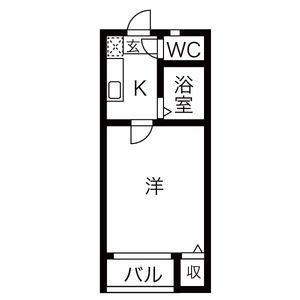 ペルカルロ(1K/1階)の間取り写真