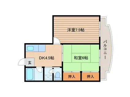 ベアーズマンション(2DK/2階)の間取り写真