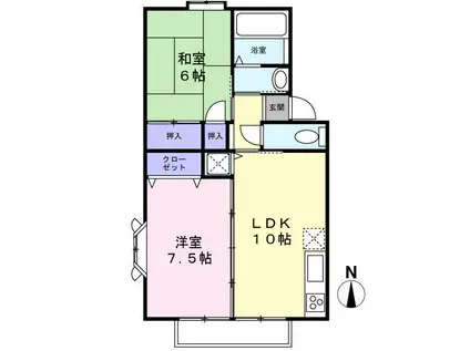 ロイヤルコート文化町Ⅰ番館(2LDK/2階)の間取り写真