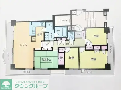 パークシティ金沢八景(4LDK/14階)の間取り写真