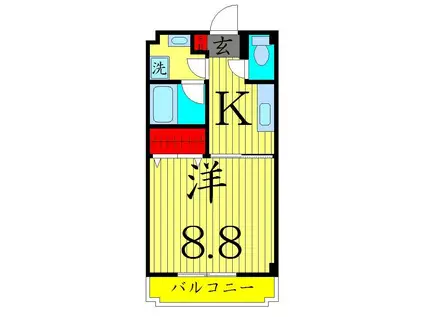 ヴィレヂ・ハピネス8(1K/1階)の間取り写真