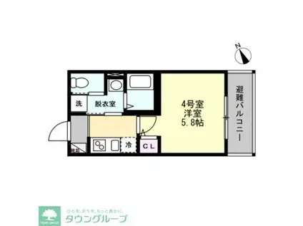 ベイルーム金沢六浦(1K/3階)の間取り写真