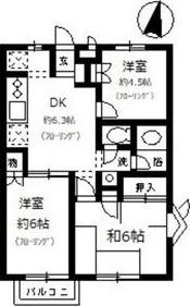 ドミールたかねB棟(3DK/2階)の間取り写真