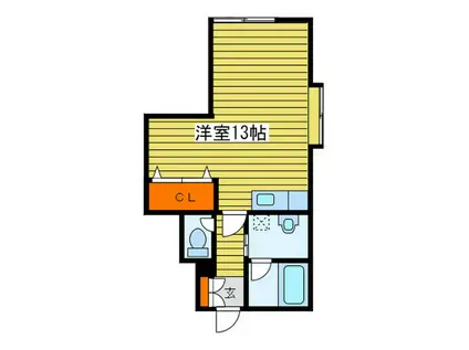 ジュモーアン(ワンルーム/3階)の間取り写真