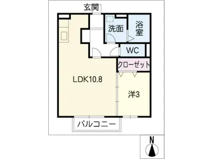 マ メゾン(1LDK/1階)の間取り写真