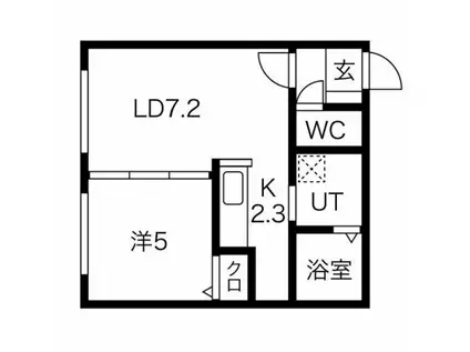 カルムハピネス南郷(1LDK/2階)の間取り写真