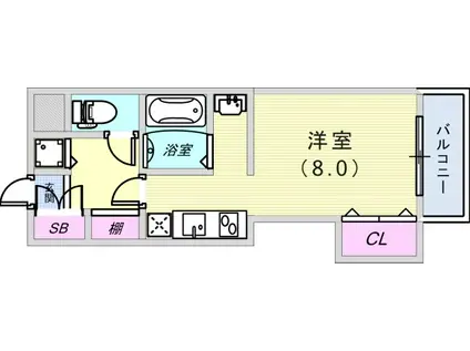 サンシャインハイツ(ワンルーム/4階)の間取り写真