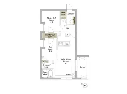 リコラータ(2LDK/3階)の間取り写真