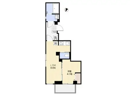 MS武蔵小山 エムズ武蔵小山(1LDK/2階)の間取り写真