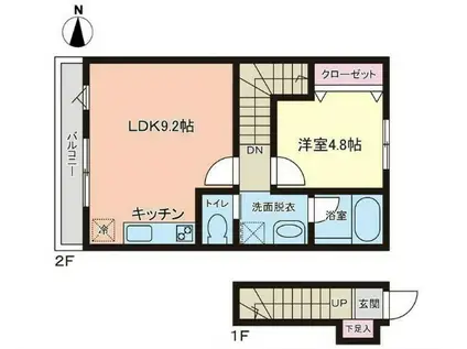 PREMORY名取駅前 A(1LDK/2階)の間取り写真