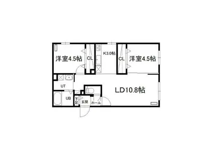 メゾン・イル・ノード平岸(2LDK/3階)の間取り写真