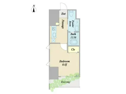 ウエストIN上前津(1K/8階)の間取り写真