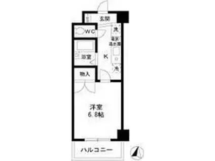 メゾンキムラII(1K/6階)の間取り写真