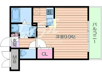 SUN CORT N(ワンルーム/1階)の間取り写真