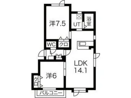 CALM HOUSEI(2LDK/2階)の間取り写真