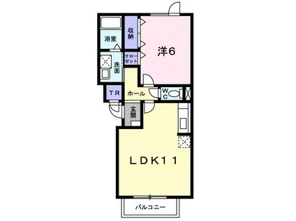 タウンコートワカバ(1LDK/1階)の間取り写真
