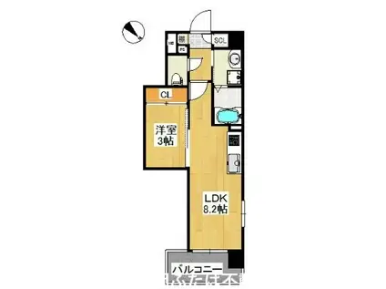 ラフレシーサ博多駅南VI(1LDK/4階)の間取り写真