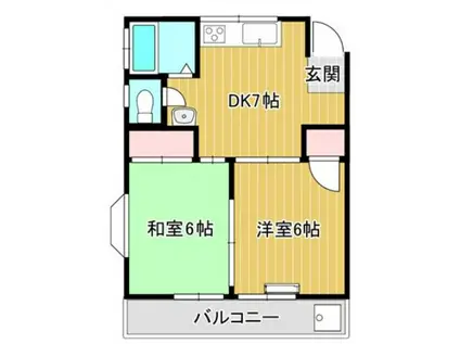 メゾンソレイユ(2DK/2階)の間取り写真