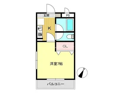 メゾンM&A籠原(1K/3階)の間取り写真