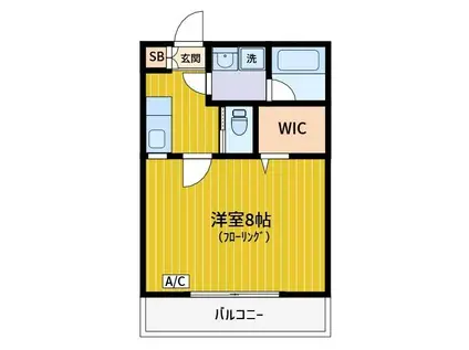 モデルナ(1K/1階)の間取り写真