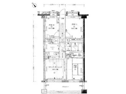 クリオ小田急相模原弐番館(3LDK/2階)の間取り写真