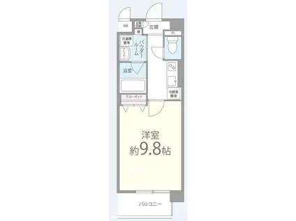 エスポワール(1K/2階)の間取り写真