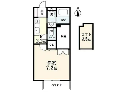 SUN LIFE COSMO(1K/2階)の間取り写真