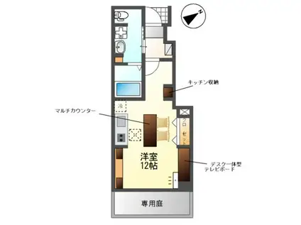 サンフェリーチェS(ワンルーム/1階)の間取り写真