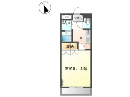 エール モーヴ ボヌール(1K/2階)の間取り写真