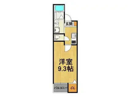 LECOCON稲沢II(1K/2階)の間取り写真