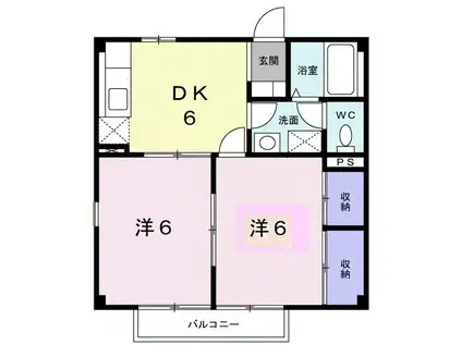 メイプルウエスト(2DK/2階)の間取り写真