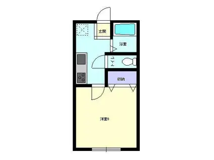 ハイツ・ベルフラワー(1K/2階)の間取り写真