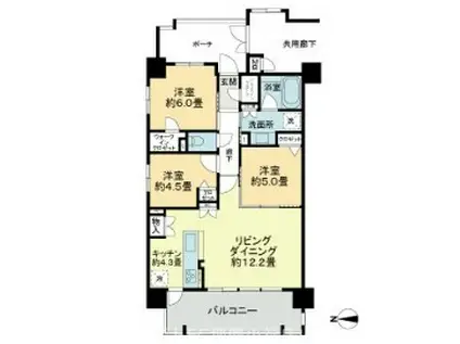 ブランシエラ那覇赤嶺ステーションファースト(3LDK/3階)の間取り写真