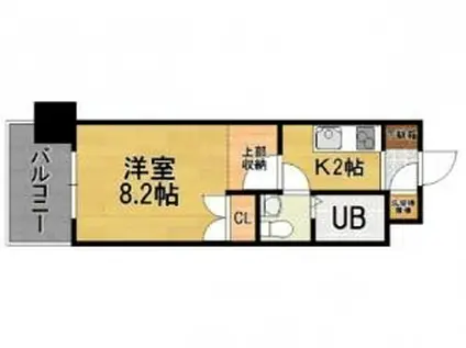 NO.66 GUARANTEE 21 博多(1K/2階)の間取り写真