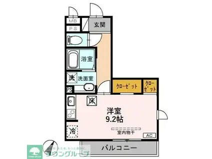 第8グリーンハイツ(ワンルーム/1階)の間取り写真