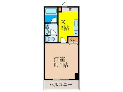 グリーンハイツ豊川IIA(1K/4階)の間取り写真