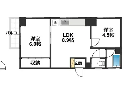 吉田マンション(2DK/2階)の間取り写真