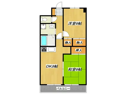 エスポワール篠崎2(2DK/3階)の間取り写真